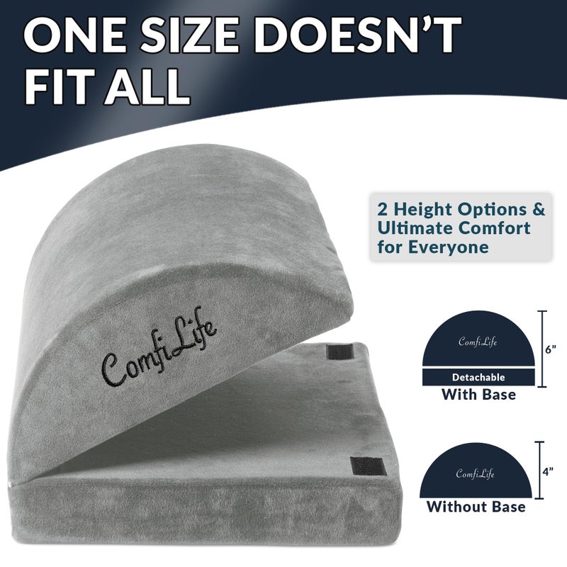 ComfiLife Foot Rest for Under Desk at Work â€“ Adjustable Height Memory Foam Foot Stool for Under Desk, Office Chair & Gaming Chair â€“ Ergonomic Footrest for Back & Hip Pain Relief (Gray) - Image 2