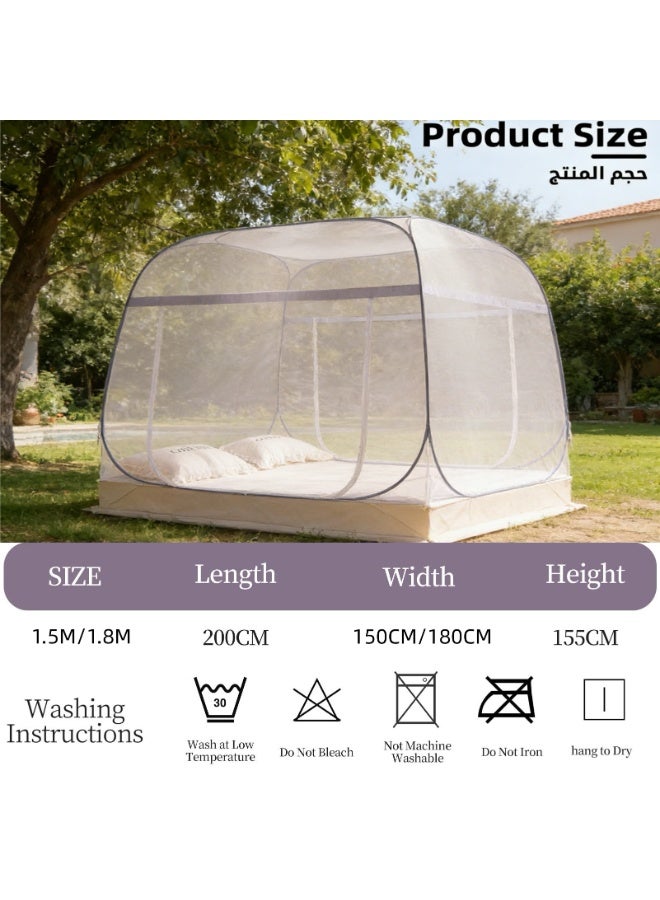 Pop-Up Mosquito Net, Fully Enclosed Portable Mosquito Netting with Bottom Mesh, Double Entry Folding Bed Tent for Baby Adults | Indoor & Outdoor Use - Image 4