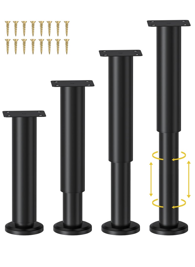 Adjustable Height Bed Support Legs, Sofa Legs Adjustable Height Replacement Support Leg, Metal Adjustable Furniture Legs, 7.08-12.2 inch for Bed/Sofa/Cabinet/Couch/Dresser/Table (4 Pcs) - Image 1