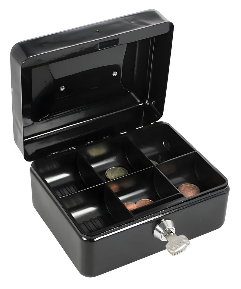 Breewell 6 Petty Cash Tin Steel Money Safe Box with Lock 2 Keys MultiColor BW02 - Image 2