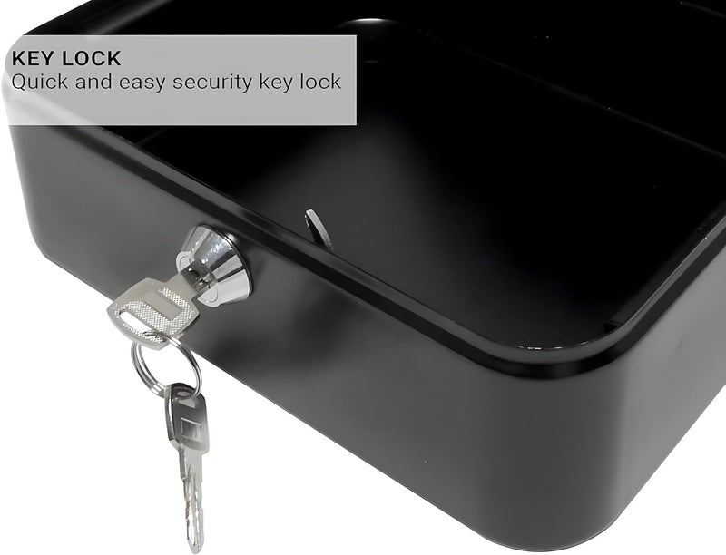 Breewell 6 Petty Cash Tin Steel Money Safe Box with Lock 2 Keys MultiColor BW02 - Image 3