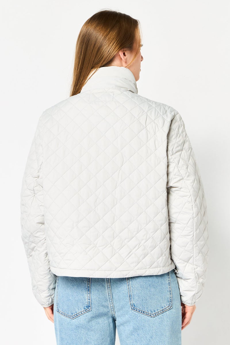 Andrew Marc Women Quilted Puffer Jacket, Grey - Image 4