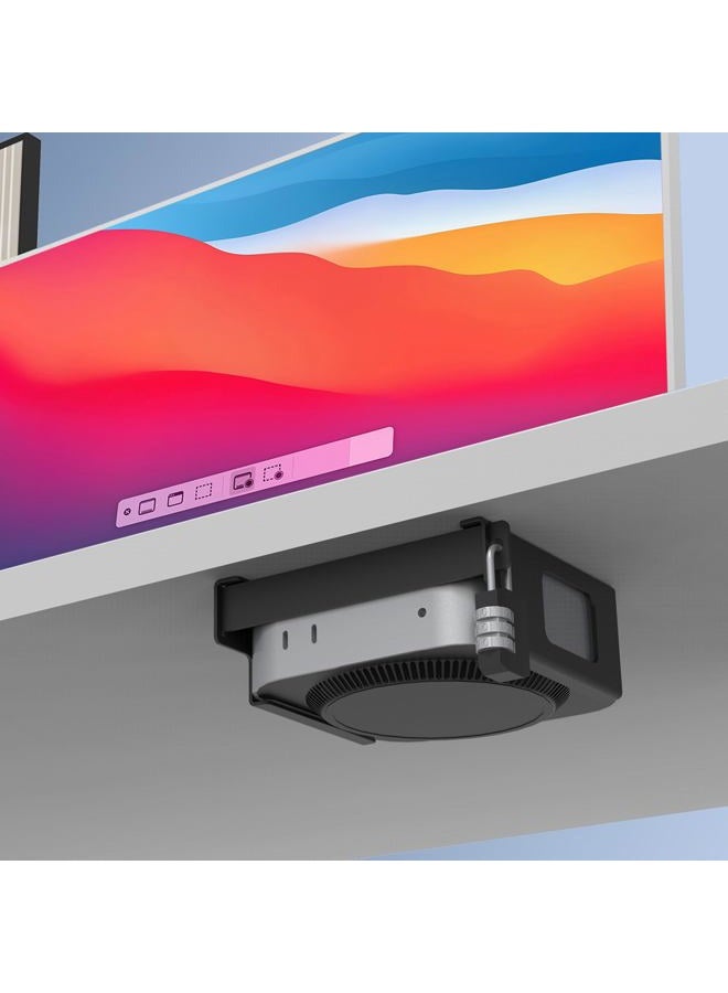 Bylitco Under Desk Mount for Mac mini M4/M4 Pro | Anti-Theft Metal Mount with Password Lock and Protective Padding | Hidden Installation VESA Compatible (Desk/Monitor) - Image 2