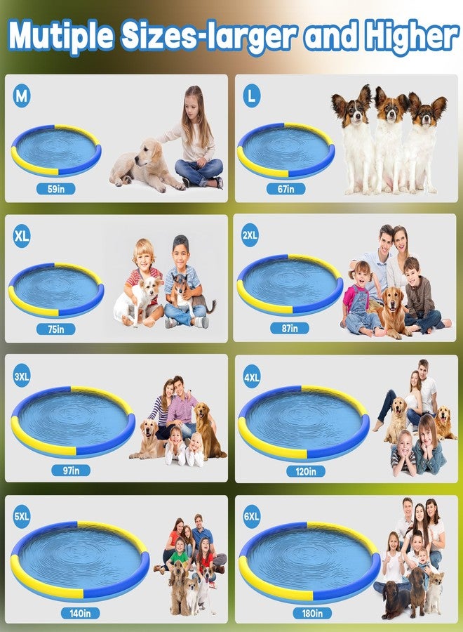 CACSPS 97" Non-Slip Splash Pad for Kids and Dog, Thicken Sprinkler Pool Summer Outdoor Water Toys, Extra Large Backyard Wading Pool for Children Boys & Girls or Pet Dog (Blue&Yellow) - Image 3