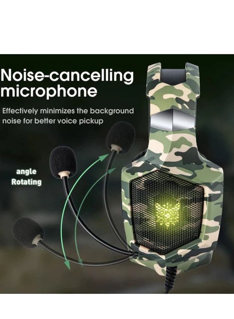 ONIKUMA TZ3003 3-IN-1 RGB WIRED KEYBOARD MOUSE HEADSET GAMING COMBO (CAMO GREEN) - Image 2