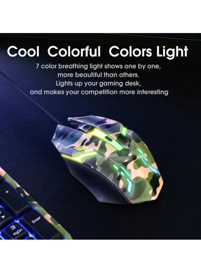 ONIKUMA TZ3003 3-IN-1 RGB WIRED KEYBOARD MOUSE HEADSET GAMING COMBO (CAMO GREEN) - Image 5