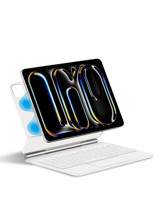 For iPad 10th generation 10.9-inch Magnetic Keyboard Case Multi-touch Trackpad Keyboard Case Wireless Backlit Keyboard Easy-to-adjust floating stand - Image 1