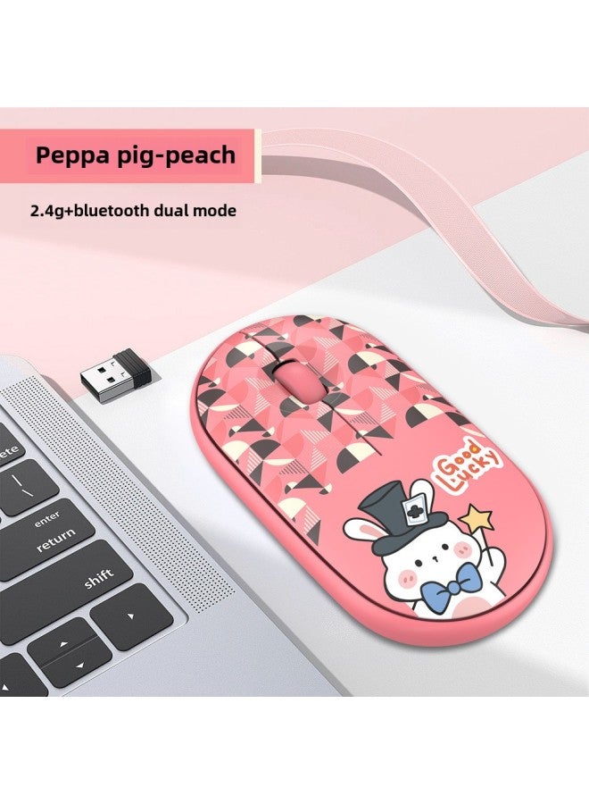 About Zero Point T39 Cobblestone With Bluetooth Dual-mode Wireless Mouse Painted Pattern 3D Printing Direct Supply-Color:Peach Color - Image 1