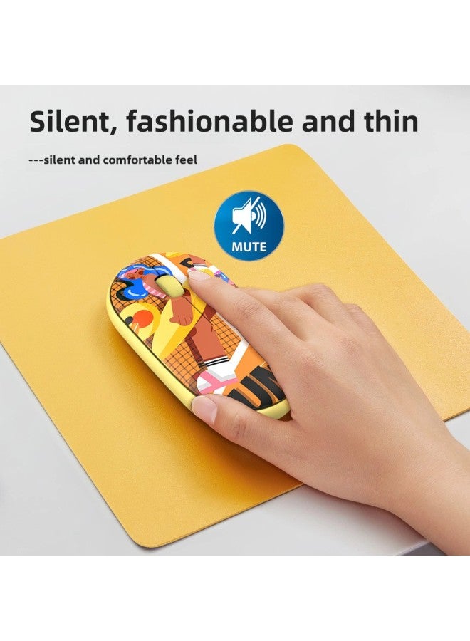 About Zero Point T39 Cobblestone With Bluetooth Dual-mode Wireless Mouse Painted Pattern 3D Printing Direct Supply-Color:Peach Color - Image 4