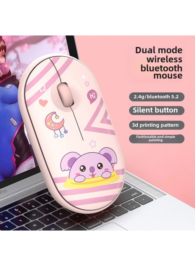 About Zero Point T39 Cobblestone With Bluetooth Dual-mode Wireless Mouse Painted Pattern 3D Printing Direct Supply-Color:Peach Color - Image 3