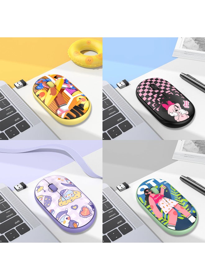 About Zero Point T39 Cobblestone With Bluetooth Dual-mode Wireless Mouse Painted Pattern 3D Printing Direct Supply-Color:Peach Color - Image 5