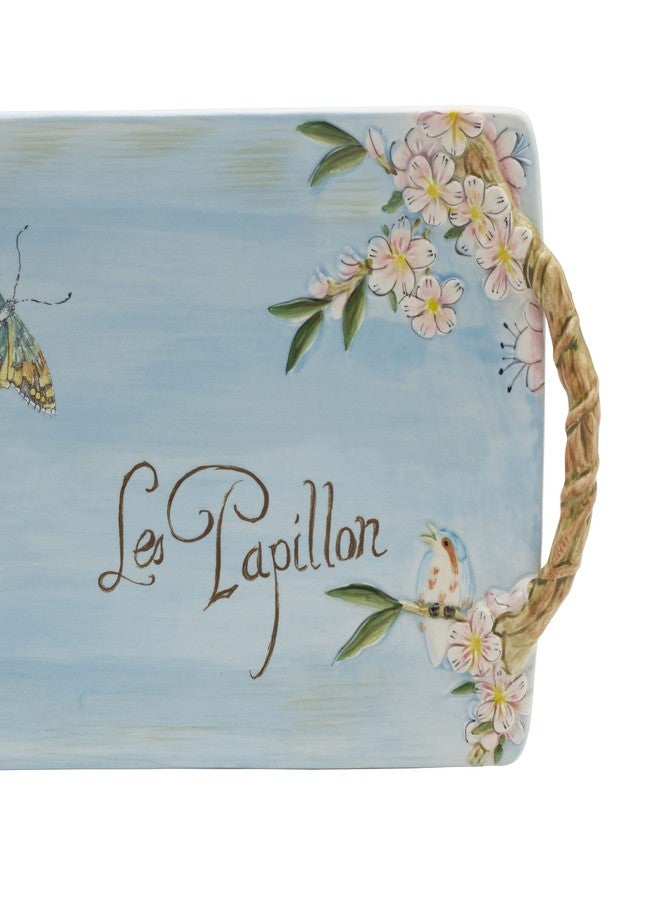 Fitz & Floyd Fitz and Floyd Toulouse Handled Serving Tray, 14 Inch, Blue - Image 3