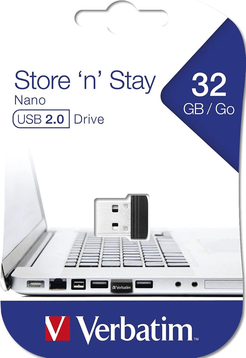 VERBATIM Popular trusted craftsmanship 32GB Store 'n' Stay Nano USB Flash Drive - Black General compatible practical design - Image 3