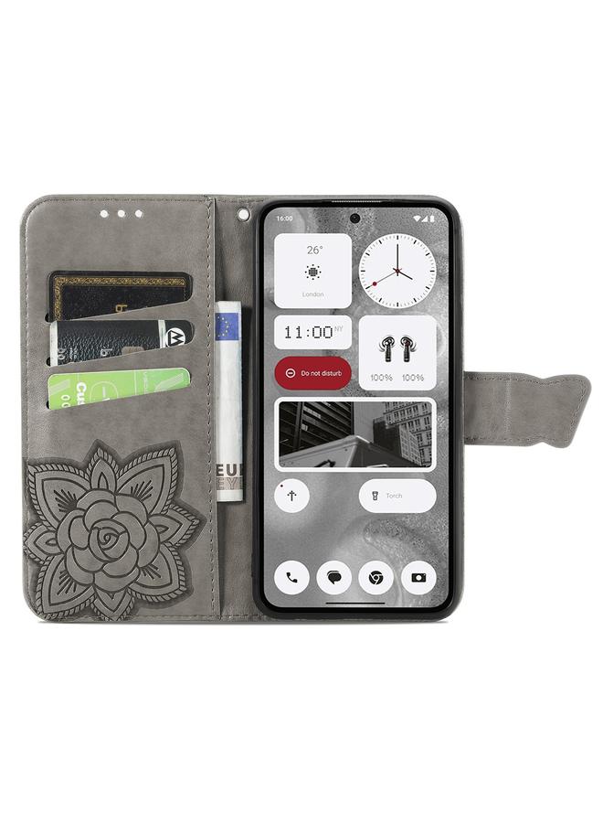 erorex Case For Nothing Phone 2 Butterfly Love Flower Embossed Leather Phone Case - Image 3