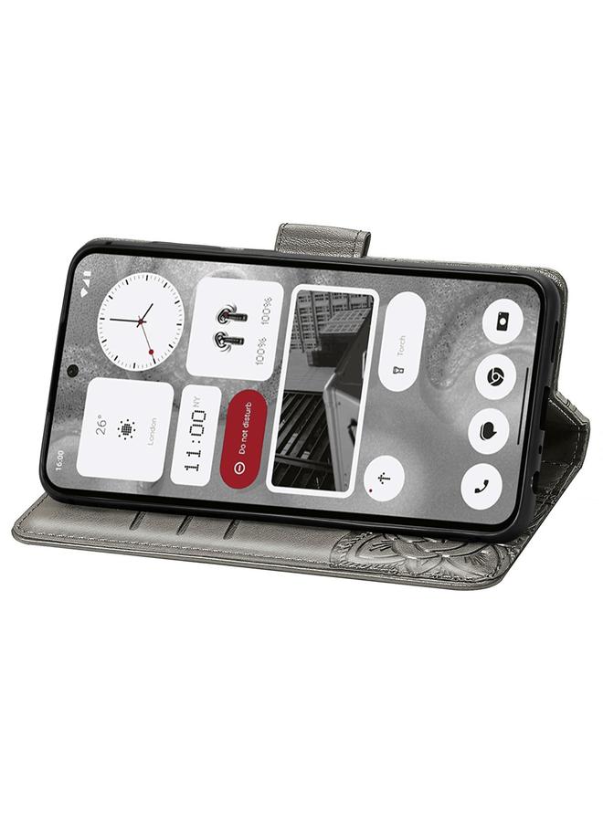 erorex Case For Nothing Phone 2 Butterfly Love Flower Embossed Leather Phone Case - Image 4