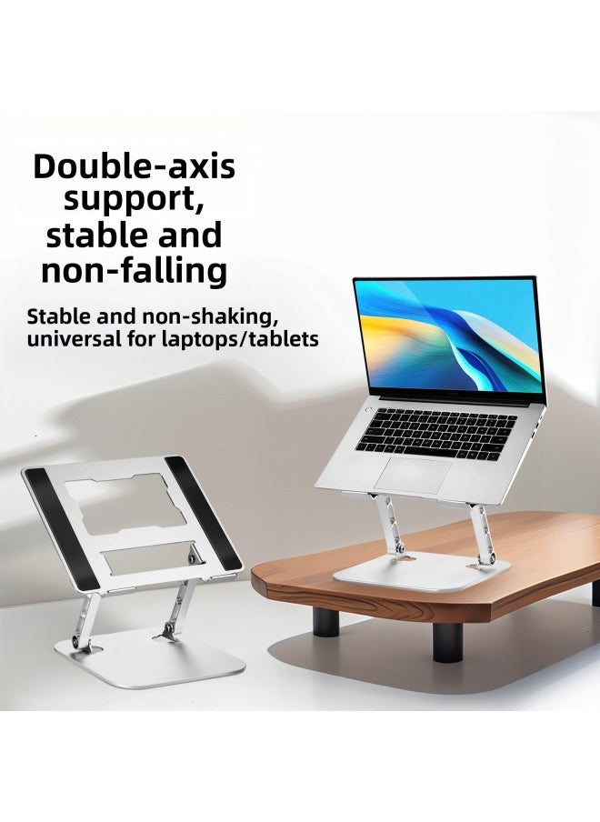 Generic - Laptop Bracket Desktop Elevated Heat Dissipation Base Folding Lifting Rotating Office Projector Computer Bracket-Color:515 Silver: Aluminum Alloy Computer Stand - Image 1
