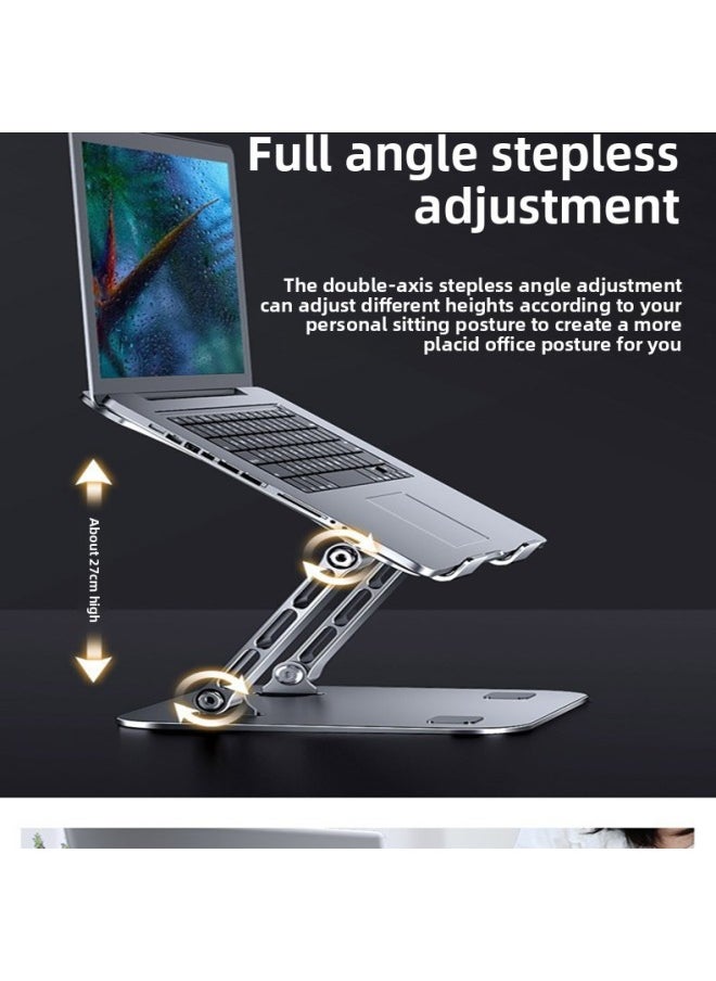 Generic - Laptop Bracket Desktop Elevated Heat Dissipation Base Folding Lifting Rotating Office Projector Computer Bracket-Color:515 Silver: Aluminum Alloy Computer Stand - Image 1