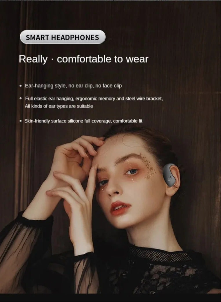 AROAQ Wireless Open Ear Headphones, IPX5 Waterproof TWS Wireless Bluetooth Earphones, Lightweight Bone Conduction Sports Bluetooth Headset, High Quality Sound Earbuds With Mic, (White, Pack Of 2pcs) - Image 3