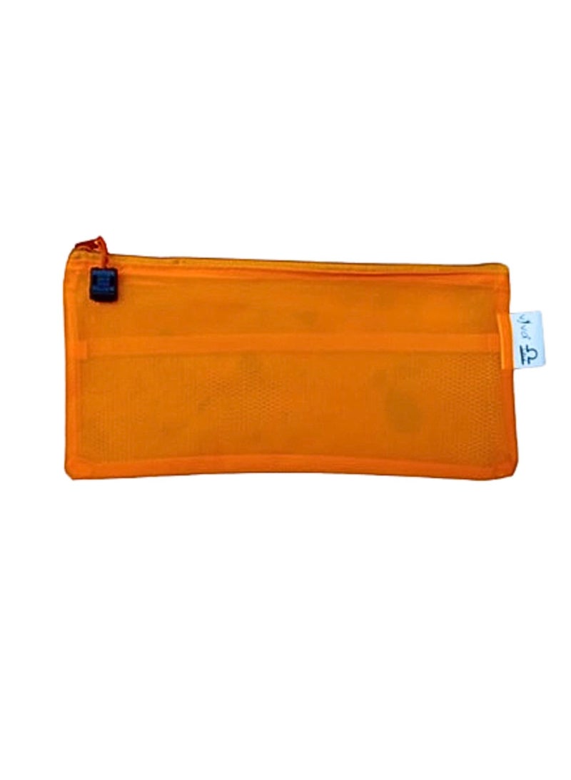 Libra A6 Zipper File Bags, Zippered Waterproof  Pouch Plastic Zip Document Filing Folder ORANGE - Image 1