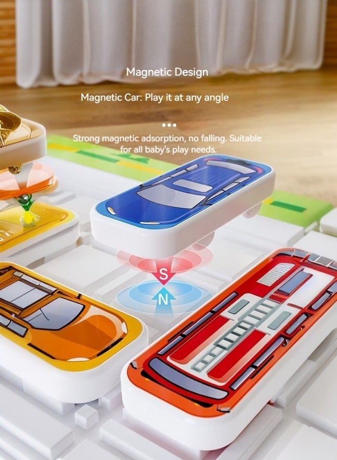 ملقط لعبة مواقف السيارات المغناطيسية - ألغاز ذكاء للأطفال 2-5 سنوات | 750 تحديًا تعليميًا | العاب ذكاء و STEM لتنمية المهارات مع سيارات مغناطيسية | هدية منتسوري آمنة للسفر والمنزل - Image 3