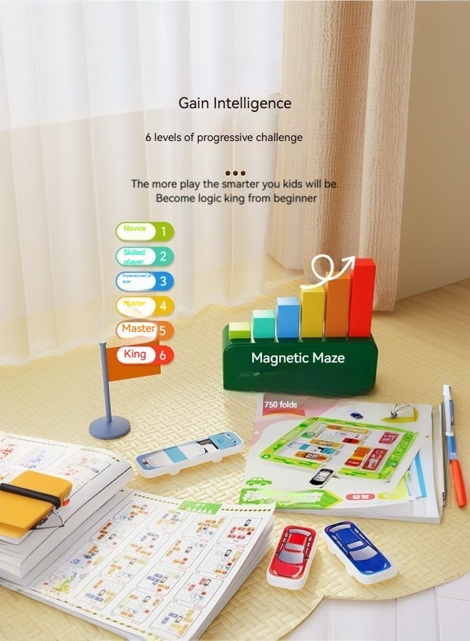 ملقط لعبة مواقف السيارات المغناطيسية - ألغاز ذكاء للأطفال 2-5 سنوات | 750 تحديًا تعليميًا | العاب ذكاء و STEM لتنمية المهارات مع سيارات مغناطيسية | هدية منتسوري آمنة للسفر والمنزل - Image 4