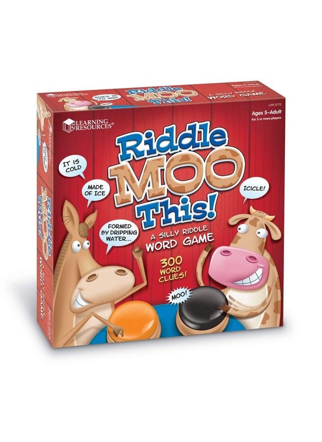 Learning Resources - Riddle Moo This A Silly Riddle Word Game 150 Cards 4 Buzzers Ages 5+ Red - Image 1