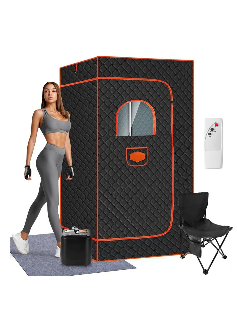 Personal Portable Steam Sauna, Sauna Box Full Body for Home Spa, Foldable Sauna Tent Indoor with 3L 1200W Steamer Generator, Pop up Saunas with Remote Control - Image 1