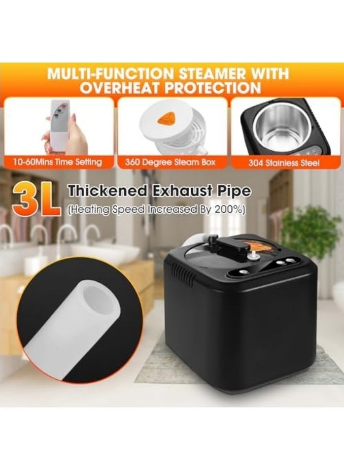 Personal Portable Steam Sauna, Sauna Box Full Body for Home Spa, Foldable Sauna Tent Indoor with 3L 1200W Steamer Generator, Pop up Saunas with Remote Control - Image 5