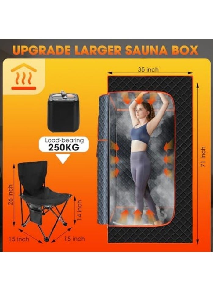 Personal Portable Steam Sauna, Sauna Box Full Body for Home Spa, Foldable Sauna Tent Indoor with 3L 1200W Steamer Generator, Pop up Saunas with Remote Control - Image 3
