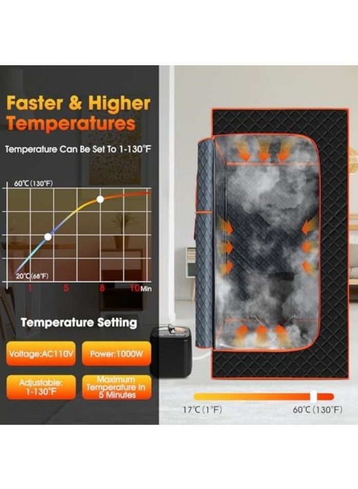 Personal Portable Steam Sauna, Sauna Box Full Body for Home Spa, Foldable Sauna Tent Indoor with 3L 1200W Steamer Generator, Pop up Saunas with Remote Control - Image 4