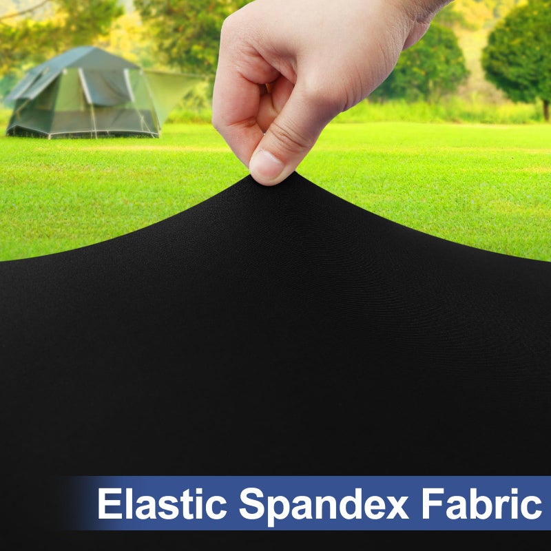 homing 6 Foot Rectangle Spandex Tablecloths, Stretch Elastic Fitted Table Cover, Washable Fabric Patio Table Cloth for Picnic, Camping, Party (Black, 30" x 72") - Image 3