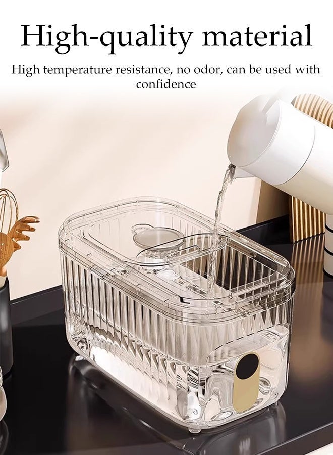 DUNISO Cereal Dispenser with Lid and Measuring Cup, Airtight Foods Container, Transparent Rice Sealed Bucket, Kitchen Rice Storage Container, Rice Box, Rice Tank, Kitchen Organizers for Storage Flour, Pet Foods, Grains - Image 4