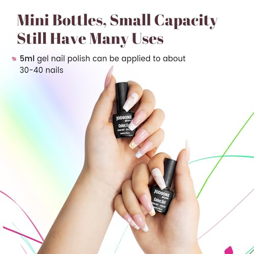 JODSONE 36 PCS Gel Nail Polish Set-32 Colors Gel Polish Kit Base Coat Glossy Matte and Glitter Top Coat Nail Polish Set Green Blue Red Pink Collection Gifts for Women - Image 5