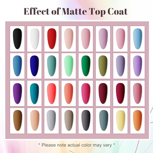 JODSONE 36 PCS Gel Nail Polish Set-32 Colors Gel Polish Kit Base Coat Glossy Matte and Glitter Top Coat Nail Polish Set Green Blue Red Pink Collection Gifts for Women - Image 4