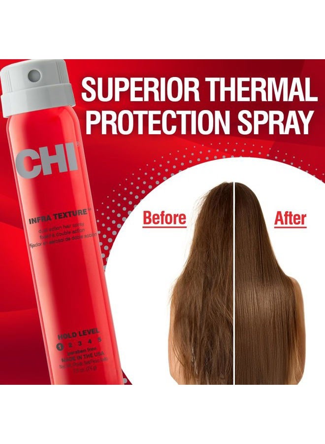 CHI بخاخ شعر إنفرا تكستشر المزدوج، لللمعان، الحركة والملمس، مناسب لجميع أنواع الشعر، خالي من الكبريتات والبارابين، 2.6 أونصة - Image 2