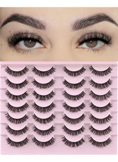 FARRED Lashes Natural Look Short Cat Eye Natural Lashes Fluffy Wispy False Eyelashes 14 Pairs Faux Mink Strip Eye Lashes Pack For Daily Makeup (F7 ; 6 15Mm)  - Image 2