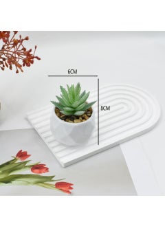 Flocked aloe vera + plastic diamond basin