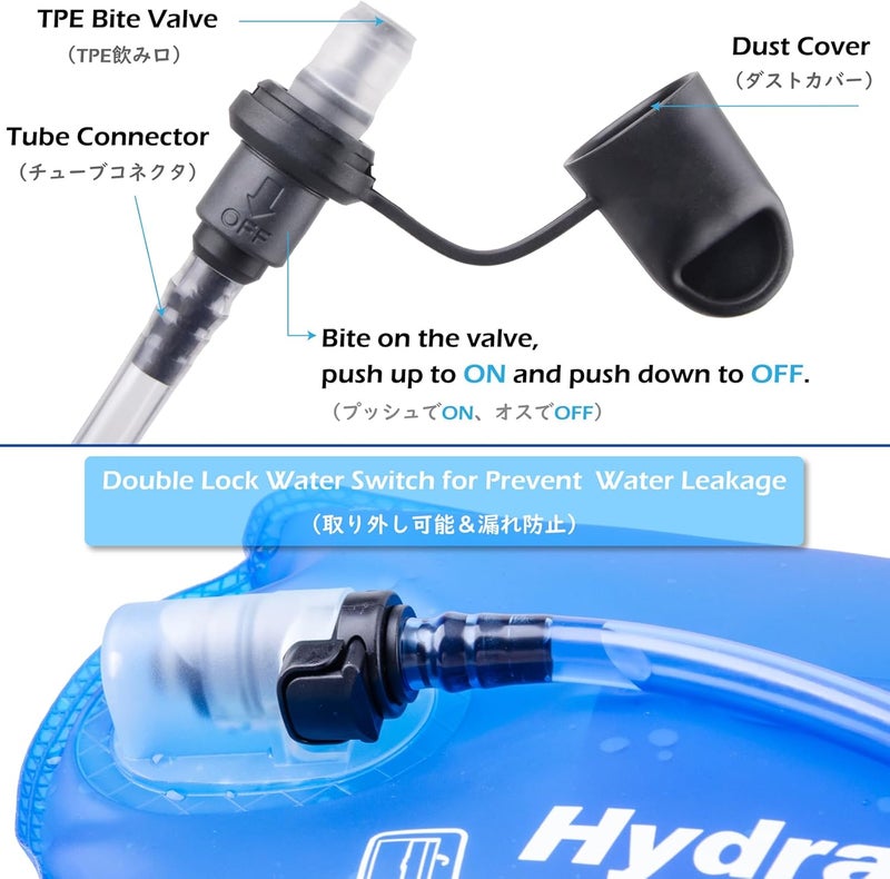 TRIWONDER Hydration Bladder Water Reservoir 1.5 Liter 2L 3L BPA Free Water Bladder for Running Cycling Hiking Camping Backpack - Image 5