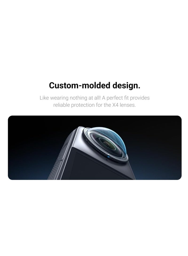 KASTWAVE 2 Pcs Lens Guard Protective Cover, Insta360 X4 Lens Cap, Standard Removable Lens Guards, Sports Camera Rotating Optical Tempered Glass/PC Protective Mirror Lens, for Insta360 X4 Accessories  - Image 4