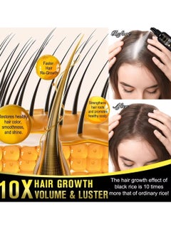 ELBBUB 120ml Organic Black Rice Water Spray with Castor Oil Biotin for Hair Growth Hair Regrowth Treatment for Thicker Fuller Hair Growth Hair Growth Serum Rice Water Spray for Damaged Hair  - Image 2