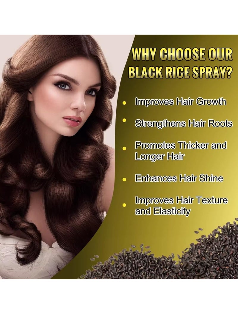 ELBBUB - 120ml Organic Black Rice Water Spray with Castor Oil Biotin for Hair Growth Hair Regrowth Treatment for Thicker Fuller Hair Growth Hair Growth Serum Rice Water Spray for Damaged Hair - Image 1