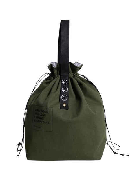 Lunch Bag Plain Green Reusable Insulated, Waterproof Bag for Kids or Adults, Perfect for Lunch Boxes, Tiffin Boxes, Picnics, Work, or School