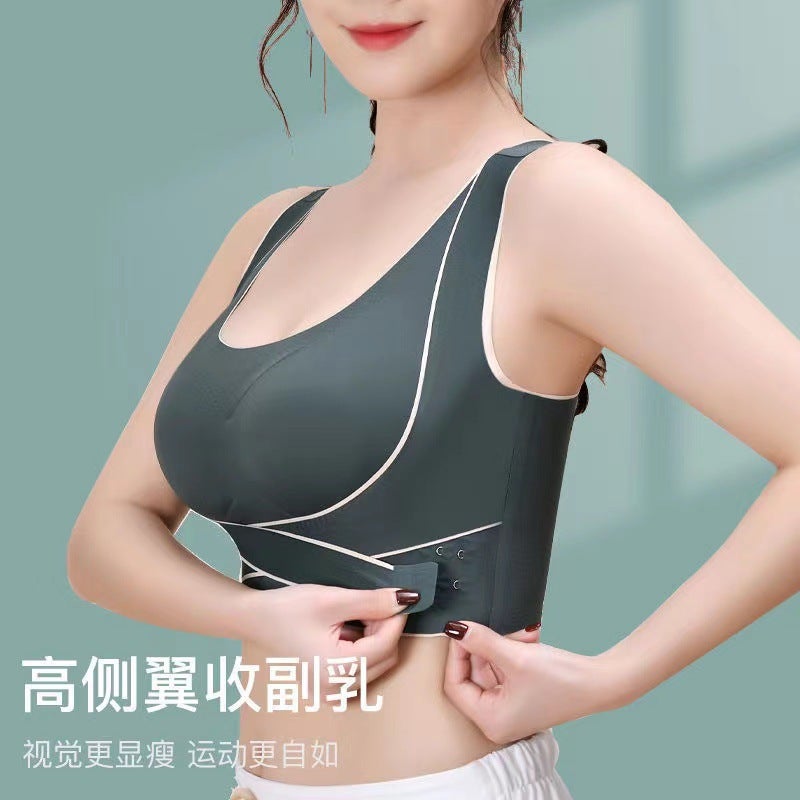Cross Side Buckle Sports Bra For Outer Wear Yoga Sports Vest Seamless Push-Up Beautiful Back Correction Intimates For Women - Image 4