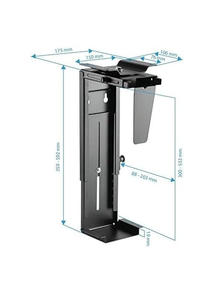 erorex - Adjustable Under Desk PC Mount and CPU Holder Wall Mount, PC Mount Under Desk Computer Mount That Fits Most PC or Computer Cases, PC Holder Under Desk Tower Mount - Image 1