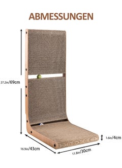 Scratcher Board Toy Scratching Post:Cardboard Cat Scratcher, Vertical Cat Scratching Board, 23.6 Inch L-Shape Cat Scratch Pads with Built-in Catnip Toy Balls, Cat Scratchers for Indoor Cats - pzsku/Z3F51BFAE260552BD86D8Z/45/_/1723687541/cc342016-8f79-48e9-9fa7-f3c29458ff06