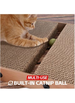 Scratcher Board Toy Scratching Post:Cardboard Cat Scratcher, Vertical Cat Scratching Board, 23.6 Inch L-Shape Cat Scratch Pads with Built-in Catnip Toy Balls, Cat Scratchers for Indoor Cats - pzsku/Z3F51BFAE260552BD86D8Z/45/_/1723687601/b3c76c44-61f2-44aa-ac6c-634791bf70fd