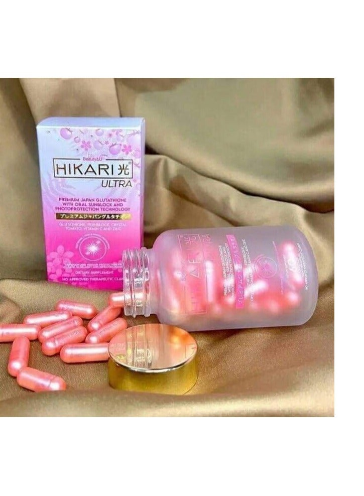 Hikari Hikari Ultra Premium Japanese Glutathione with Oral Sunscreen, 60 Capsules
