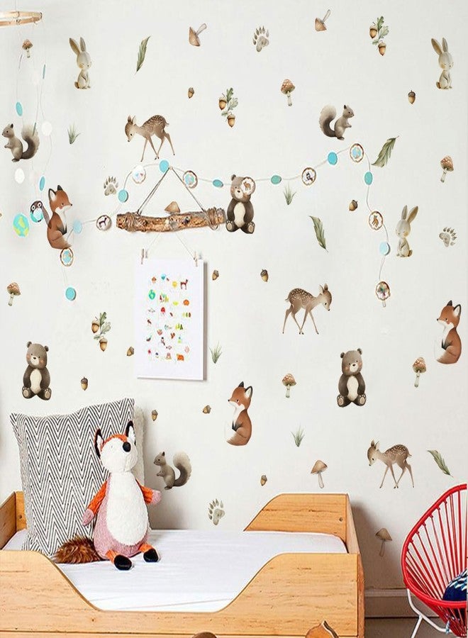 Ladinimo Woodland Animal Wall Stickers,Adorable Woodland Nursery Decals Decor,Animals Bear, Fox, Deer, Mushroom Peel and Stick Wall Decals ，Baby Nursery Kids Bedroom Living Room Decor - Image 5