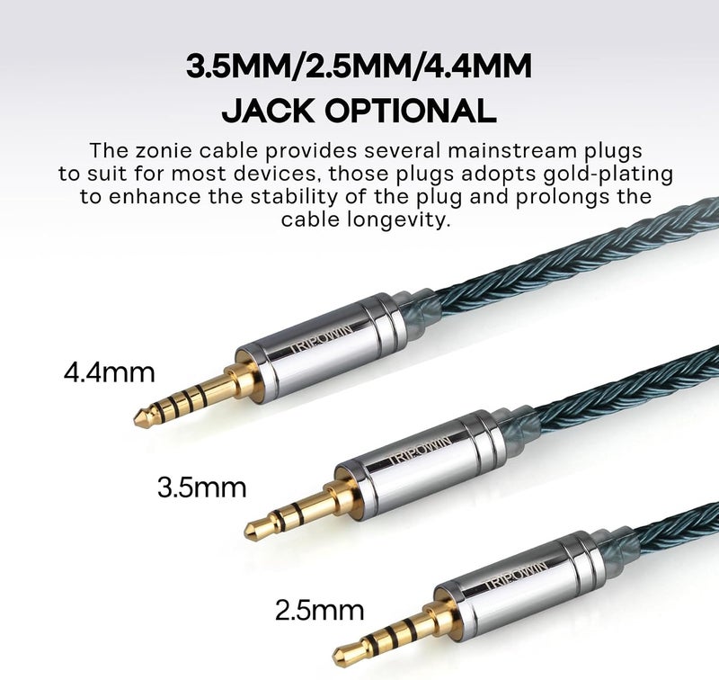 Linsoul Tripowin Zonie IEM Cable - 16 Core Silver Plated Earphone Upgrade Cable, 1.25m SPC for High-Quality Sound - Image 5