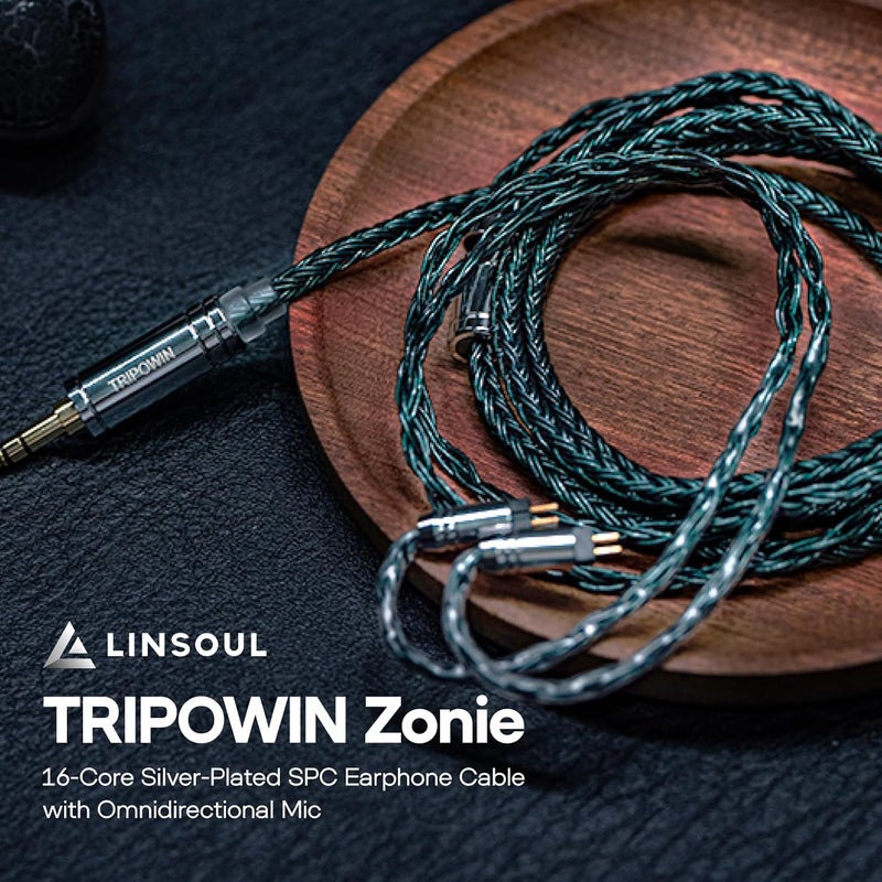 Linsoul Tripowin Zonie IEM Cable - 16 Core Silver Plated Earphone Upgrade Cable, 1.25m SPC for High-Quality Sound - Image 2